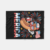 Funny Patriotic Hotdog merica Style 4. Juli Bb Fleecedecke (Vorderseite (Horizontal))
