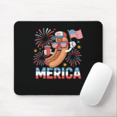 Funny Patriotic Hotdog merica Style 4. Juli Bb Mousepad (Mit Mouse)
