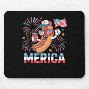 Funny Patriotic Hotdog merica Style 4. Juli Bb Mousepad