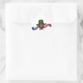 Funny patriotic Irish American leprechaun Runder Aufkleber (Tasche)