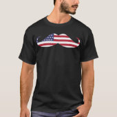 Funny Patriotic Mustache Erwachsene amerikanische T-Shirt (Vorderseite)
