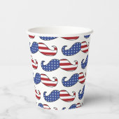 Funny Patriotic Mustache Pattern Pappbecher (Rückseite)