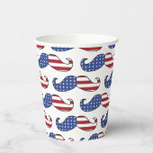 Funny Patriotic Mustache Pattern Pappbecher (Links)