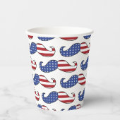 Funny Patriotic Mustache Pattern Pappbecher (Vorderseite)