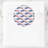 Funny Patriotic Mustache Pattern Runder Aufkleber (Tasche)