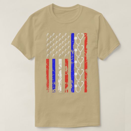 Funny Patriotic Nurse 4. Juli American Flag St. T-Shirt (Design vorne)