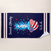 Funny Patriotic Pineaple Strandtuch (Vorderseite)