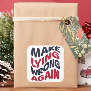 Funny Patriotic Political Fighting Frong Quadratischer Aufkleber