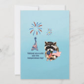 Funny Patriotic Raccoons GRILLEN & Fireworks Einladung (Rückseite)