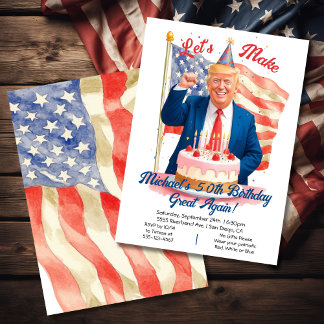 Funny Patriotic Trump Geburtstagsfeier Einladung