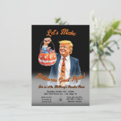 Funny Patriotic Trump Halloween Party Einladung (Stehend Vorderseite)