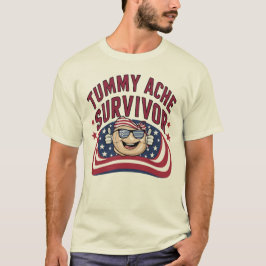Funny Patriotic Vater T-Shirt - Tummy Ache Survivo
