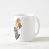 Funny Patterdale Terrier Hund mit Balloons Kaffeetasse (VorderseiteRechts)
