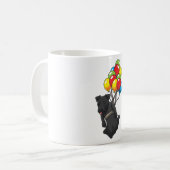 Funny Patterdale Terrier Hund mit Balloons Kaffeetasse (Vorderseite Links)
