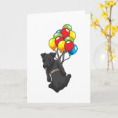 Funny Patterdale Terrier Hund mit Balloons Karte (Gelbe Blume)