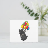 Funny Patterdale Terrier Hund mit Balloons Postkarte (Stehend Vorderseite)