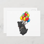Funny Patterdale Terrier Hund mit Balloons Postkarte (Vorne/Hinten)