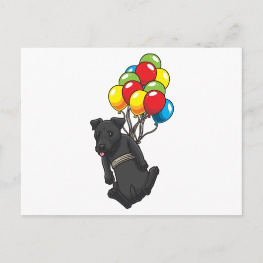 Funny Patterdale Terrier Hund mit Balloons Postkarte (Vorderseite)