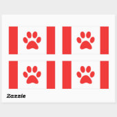 Funny Paw Canadian Flag Rechteckiger Aufkleber (Blatt)