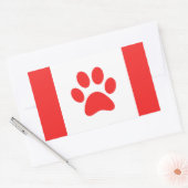 Funny Paw Canadian Flag Rechteckiger Aufkleber (Umschlag)