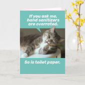 Funny Paw Licking Cat - Hand Sanitizer überbewerte Karte (Gelbe Blume)