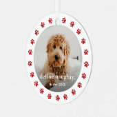 Funny Paw print 2 Foto Weihnachten Weihnachten Ornament Aus Metall (Vorderseite links)