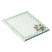 Funny Paw Print auf Celadon Green Polka Dots Notizblock (angewinkelt)