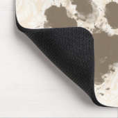 Funny Paw Print on Antique White Damask Mousepad (Ecke)