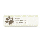 Funny Paw Print on Ivory Damask Pattern (Vorne)