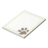 Funny Paw Print on Ivory Damask Pattern Notizblock (Rotiert)