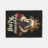 Funny Pawesome English Bulldog King Dog Art  Fleecedecke (Vorderseite (Horizontal))