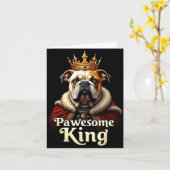Funny Pawesome English Bulldog King Dog Art Karte (Gelbe Blume)