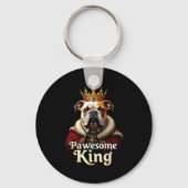 Funny Pawesome English Bulldog King Dog Art Schlüsselanhänger (Vorderseite)