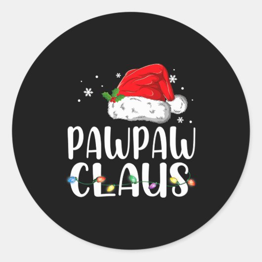Funny Pawpaw Claus Christmas Pajamas Santa Runder Aufkleber (Vorderseite)