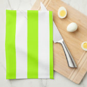 Funny Pawprint auf Electric Lime Green Stripes Handtuch (Viertel Falte)