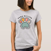 Funny Paws Button Customizable Dog Lover T-Shirt (Vorderseite)