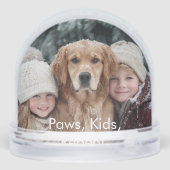 Funny Paws Kids Repeat Kid Dog Photo Personalized  Schneekugeln (Rückseite)
