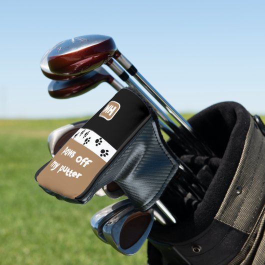 Funny Paws off My Putter with Initials Golf Headcover (In Situ)