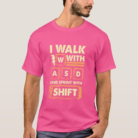 Funny PC Gaming Lover Computer Gamer Keyboard Keys T-Shirt (Vorderseite)
