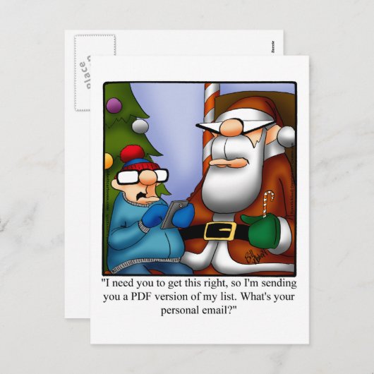 Funny PDF List für Santa Spaß Postkarte (Vorne/Hinten)