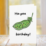 Funny Pea Birthday Karte<br><div class="desc">Diese Geburtstagskarte ist ein ansprechendes und spielerisches Design, das sich perfekt eignet, um dem Empfänger ein Lächeln ins Gesicht zu bringen. Die Vorderseite zeigt eine niedliche Abbildung von zwei Erbsen in einem Pod mit fröhlichen Ausdrücken, begleitet von dem psonnigen Text "Ha-pea Geburtstag!" in einem fröhlichen Schriftart. Im Inneren gibt es...</div>