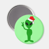 Funny Peace Alien santa Magnet (Vorderseite/Rückseite)
