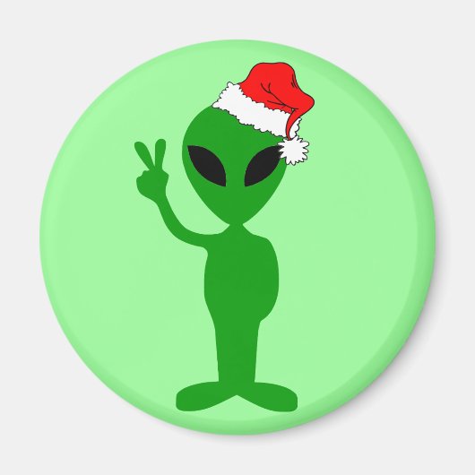 Funny Peace Alien santa Magnet (Vorne)