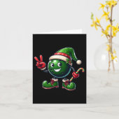 Funny Peace Hand Bowling Elf Weihnachtsfrauen Mens Karte (Gelbe Blume)