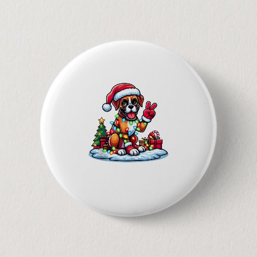 Funny Peace Hand Boxer Docht Weihnachtsleuchten Fr Button (Vorderseite)