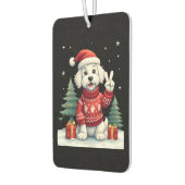 Funny Peace Hand Maltese Christmas Lights Womens M Autolufterfrischer (Links)