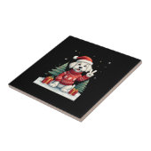 Funny Peace Hand Maltese Christmas Lights Womens M Fliese (Seite)