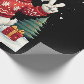 Funny Peace Hand Maltese Christmas Lights Womens M Geschenkpapier (Ecke)