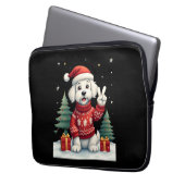 Funny Peace Hand Maltese Christmas Lights Womens M Laptopschutzhülle (Vorderseite Links)