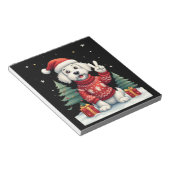 Funny Peace Hand Maltese Christmas Lights Womens M Notizblock (angewinkelt)